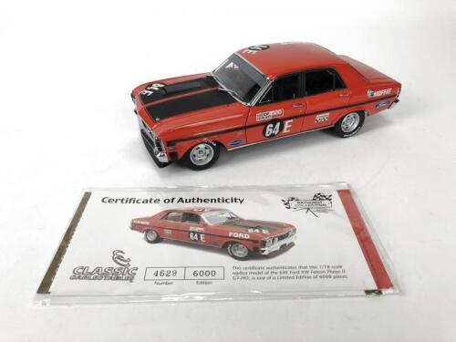 FORD/MOFFAT: 1:18 1970 Bathurst winning A. Moffat Ford XV Falcon Phase II GT-HO produced by Classic Carlectables. (NB description)