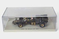 LOTUS: A Spark 1:43 scale 1972 Lotus 72D car #9 as driven by Dave Walker in perspex case [Location: Melbourne] - 3
