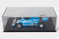 LIGIER: A Spark 1:43 scale 1977 Ligier J27 (S1722) car #26 as driven by Jacques Laffite in perspex case [Location: Melbourne] - 3