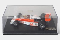 MCLAREN: A Minichamps 1:43 scale 1977 McLaren Ford M23 car #40 as driven by Gilles Villeneuve in perspex case [Location: Melbourne] - 3