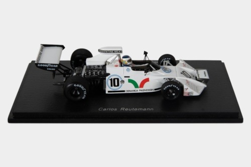 BRABHAM: A Spark 1:43 scale 1973 Brabham BT42 (S4343) car #10 as driven by Carlos Reutemann in perspex case [Location: Melbourne]