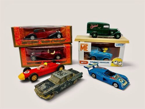 MODEL CARS: A group of seven model cars by Matchbox, Dinky, Solido and Tri-Ang, approx 1:43 scale [Location: Sydney]