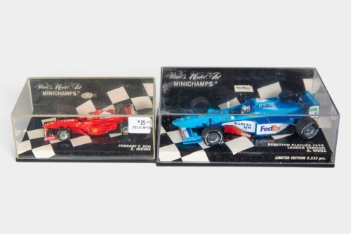 F1 MODELS: Two Minichamps small scale Formula One models in original perspex cases [Location: Melbourne]