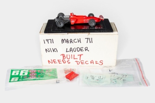 MARCH: A Tenariv 1:43 scale 1971 March 711 (#186) as driven by Niki Lauda model kit [Location: Melbourne]
