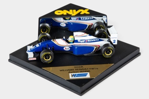 WILLIAMS: An Onyx 1:43 scale 1994 Williams Renault FW16 car #2 as driven by Ayrton Senna (#202A) in original box [Location: Melbourne]