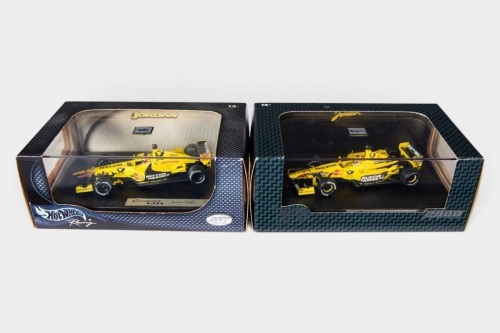 JORDAN: Two Hot Wheels Racing 1:43 scale Jordan team models in original boxes [Location: Melbourne]
