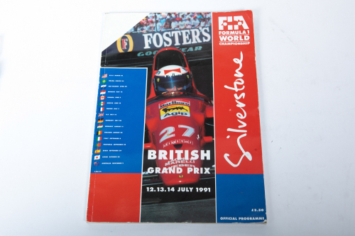 BRITISH GP: An official signed programme from the 1991 British Grand Prix at Silverstone, signed by numerous drivers [Location: Melbourne]