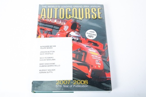 AUTOCOURSE: A signed copy of 'Autocourse' edition 2007/08, signed by Massa, Button & Murray Walker among others [Location: Melbourne]