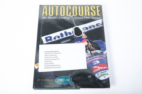 AUTOCOURSE: A signed copy of 'Autocourse' edition 1997/98, signed by Schumacher, Hakkinen, Coulthard, Villeneuve, Alesi, Irvine, Barrichello & Fisichella [Location: Melbourne]