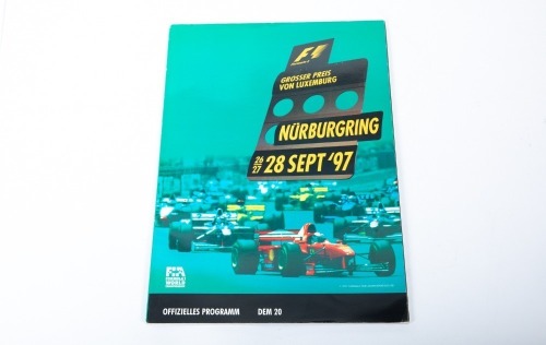 LUXEMBOURG GP: An official signed programme from the 1997 Luxembourg Grand Prix held at Nurburgring, signed by an ensemble number of drivers [Location: Melbourne]