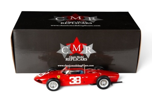 FERRARI: A Classic Model Replicars 1:18 scale 1961 Ferrari Dino 156 'Sharknose', car #38 driver Phil Hill in original box [Location: Melbourne]