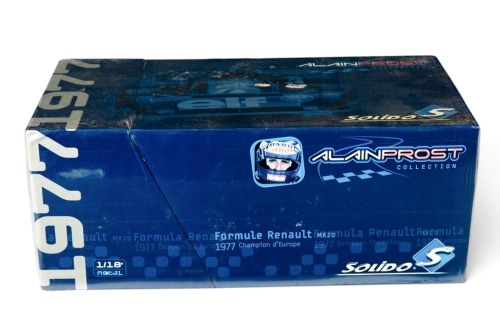 PROST: A still sealed Solido 1:18 scale Alain Prost Collection 1977 Renault MK20 in original box [Location: Melbourne]