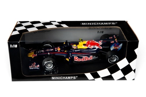 RED BULL RENAULT: A Minichamps 1:18 scale 2010 Red Bull Racing Renault RB6, car #6 driver Mark Webber in original box [Location: Melbourne]