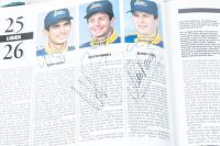 AUTOCOURSE: A signed copy of 'Autocourse' edition 1995-96, signed by Hakkinen, Irvine, Herbert, Katayama, Salo, Magnussen, Montermini, Lamy, Brundle & Panis [Location: Melbourne] - 10