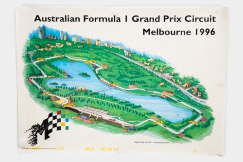 MELBOURNE: Two laminated posters from 1996 inaugural Melbourne Australian GP [Location: Melbourne]