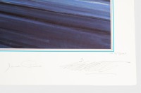 STEWART: A limited edition print (145/500) by Nicholas Watts titled 'Monaco Grand Prix 1973' featuring Jackie Stewart driving the Tyrrell Cosworth 006, 82.5cm wide, 63.5cm high [Location: Melbourne] - 5