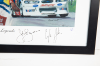 FORD: A large signed print 'Ford Legends', features four legendary Ford drivers, Moffat, Johnson, Bowe & Seton, signed by all, limited edition (264/300), 90cm high, 65cm wide - 4