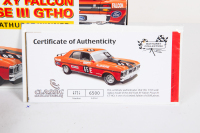 FALCON GT-HO: A Classic Carlectables 1:18 scale 1971 Ford Falcon XY Falcon Phase III GT-HO car #65E as driven by Allan Moffat, limited edition (4714/6500) with COA in original box - 2