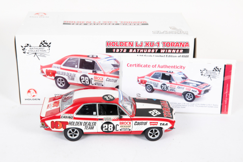 TORANA: A Classic Carlectables 1:18 scale 1972 HDT LJ XU-1 Torana Bathurst winner, limited edition of 6500 units, with COA in original box