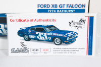 FORD: A Classic Carlectables 1:18 scale 1974 Ford XB GT Falcon, as driven by Allan Moffat and Dieter Glemser at Bathurst, limited edition (349/1100) with COA in original box & outer protective box, some stains to outer box [Updated description] - 2