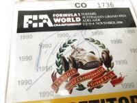 FANGIO/BRABHAM: Australian Grand Prix 'COMPETITOR' lanyard from the&nbsp;500th World Championship GP Adelaide 1990. Lanyard signed by Fangio and Brabham - 2