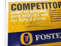 FANGIO/BRABHAM: Australian Grand Prix 'COMPETITOR' lanyard from the&nbsp;500th World Championship GP Adelaide 1990. Lanyard signed by Fangio and Brabham - 3