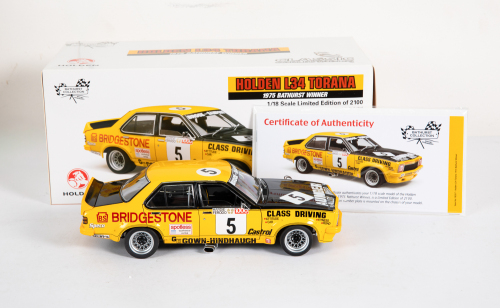 HOLDEN: A Classic Carlectables 1:18 scale 1975 Holden L34 Torana, 1975 Bathurst winner, limited edition of 2100 units with COA in original box