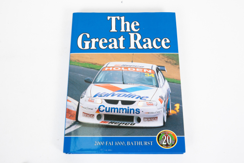 THE GREAT RACE: A signed copy of 'The Great Race - 2000 FAI 1000 Bathurst', hardcover book, signed by Garth Tander & Jason Bargwanna, published 2000