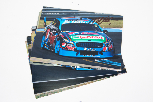 MARK WINTERBOTTOM: A group of 11, all signed, colour photographs of Mark Winterbottom in various cars, all each individually signed by Winterbottom, all 20cm high, 30cm wide