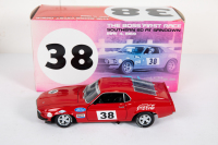 MOFFAT: A DDA Collectibles Series 1:18 scale signed 1969 Ford Boss 302 Trans Am Mustang car #38 as driven by Allan Moffat, signed by Moffat on radiator panel & on COA in original box - 3