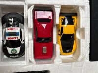 SCALEXTRIC: A 1:32 scale boxed triple car lineup Scalextric 'Law Enforcer' digital layout, with Corvette, Audi and Dodge, untested - 5