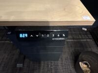 DESK: A large height adjustable work desk, made by Omnidesk, (Model No.20210111-368), 210cm wide, 81cm deep - 2