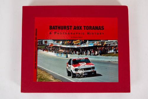 TORANA: 'Bathurst A9X Toranas' by Stephen Stathis, limited edition of 750 units, still sealed hardcover book, includes a photo of Bob Morris driving Torana A9X & signed by Morris, presented in fitted box