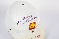 BEECHEY: A c1960s Shell promotional helmet signed by Norm Beechey, includes photo of Beechey signing same helmet - 2