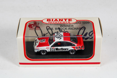 45 · HDT: A Biante Minicars 1:64 scale 1978 HDT LX Torana A9X signed by both Peter Brock & Jim Richards in original box
