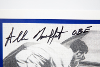 MOFFAT / GIBSON / HAMILTON: A signed poster featuring Ford pit crew changing tyres 'We Were a Little Deflated' signed by Allan Moffat, Alan Hamilton & Fred Gibson, 45cm high, 32cm wide - 2