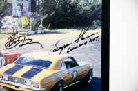 HUME WEIR: A large signed colour photo featuring starting grid at 1969 Hume Weir race, signed by drivers Norm Beechey, Bob Jane & Bryan Thompson, 30cm high, 46cm wide - 4