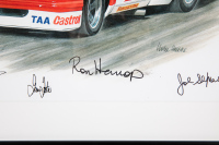 HOLDEN: A signed print featuring the c1970s HDT Torana with Marlboro livery, signed by Colin Bond, Ian Tate, Ron Harrop & John Sheppard, 45cm high, 57cm wide overall - 4