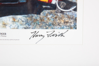 HOLDEN: A signed print 'The Master's Apprentices - 1972 HDT Pitstop' signed by Peter Brock, Harry Firth & artist Mike Harbar, 45cm high, 57cm wide overall - 4