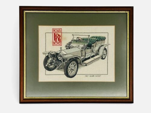 ROLLS-ROYCE 40/50 HP SILVER GHOST: A framed tapestry representation of AX 201, the original 40/50 HP Silver Ghost [Location: Sydney]