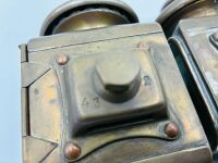 SIDE LAMPS: A pair of acetylene brass side lamps to suit a variety of veteran cars[Location: Sydney] - 9