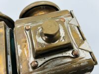SIDE LAMPS: A pair of acetylene brass side lamps to suit a variety of veteran cars[Location: Sydney] - 10