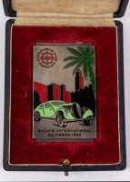 MOROCCO: A fine enameled plaque for Rallye International Du Maroc 1935 by French maker Drago [Location: Perth] - 2