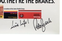 HARDIE-FERODO: An original signed poster promoting the 1979 Hardie-Ferodo 1000 at Bathurst, signed by race winner Peter Brock, 71cm high, 47cm wide - 2