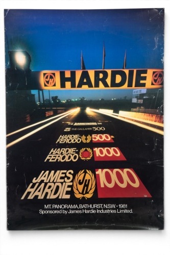 BATHURST: A very rare promotional poster for the 1981 Hardie-Ferodo 1000 at Bathurst, 69cm high, 49cm wide