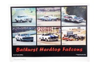 FORD FALCON: A large limited edition poster featuring the Bathurst XA & XC hardtop Falcons, 69cm high, 96cm wide