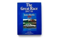 JAMES HARDIE 1000: A signed copy of 'James Hardie 1000 - 1987/88, by Bill Tuckey, signed by Peter Brock, Peter McLeod & David Parsons, hardcover book, 1988