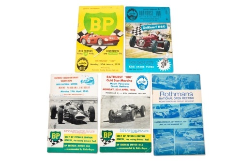 BATHURST: Five official programmes from events at Bathurst c1959-1970