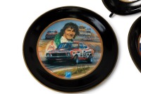 PETER BROCK: A decorative dinner plate set, each plate featuring the Peter Brock Bathurst wins, consists of 10 plates of differing sizes - 5
