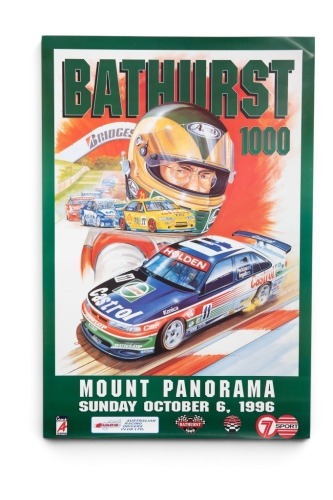 BATHURST: An original race event poster for the 1996 Bathurst 1000, 81cm high, 55cm wide